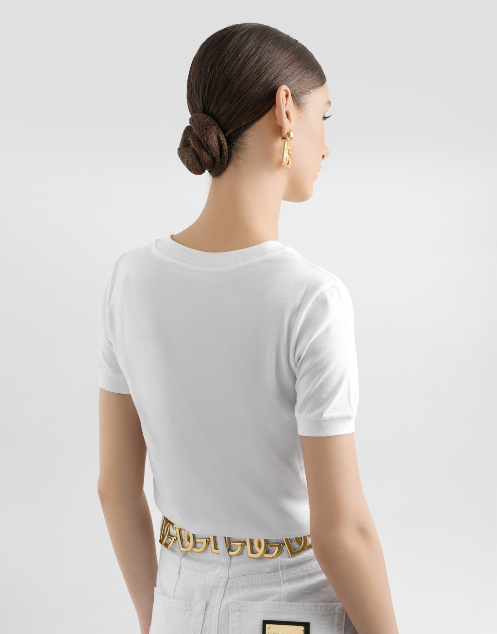 Maiolica 印花 DG 徽标拼饰棉质平纹针织 T 恤5