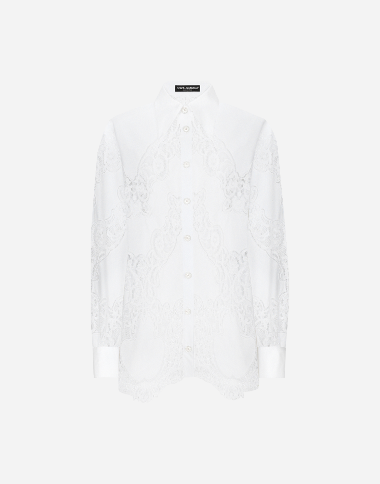 花卉挖剪刺绣棉质衬衫