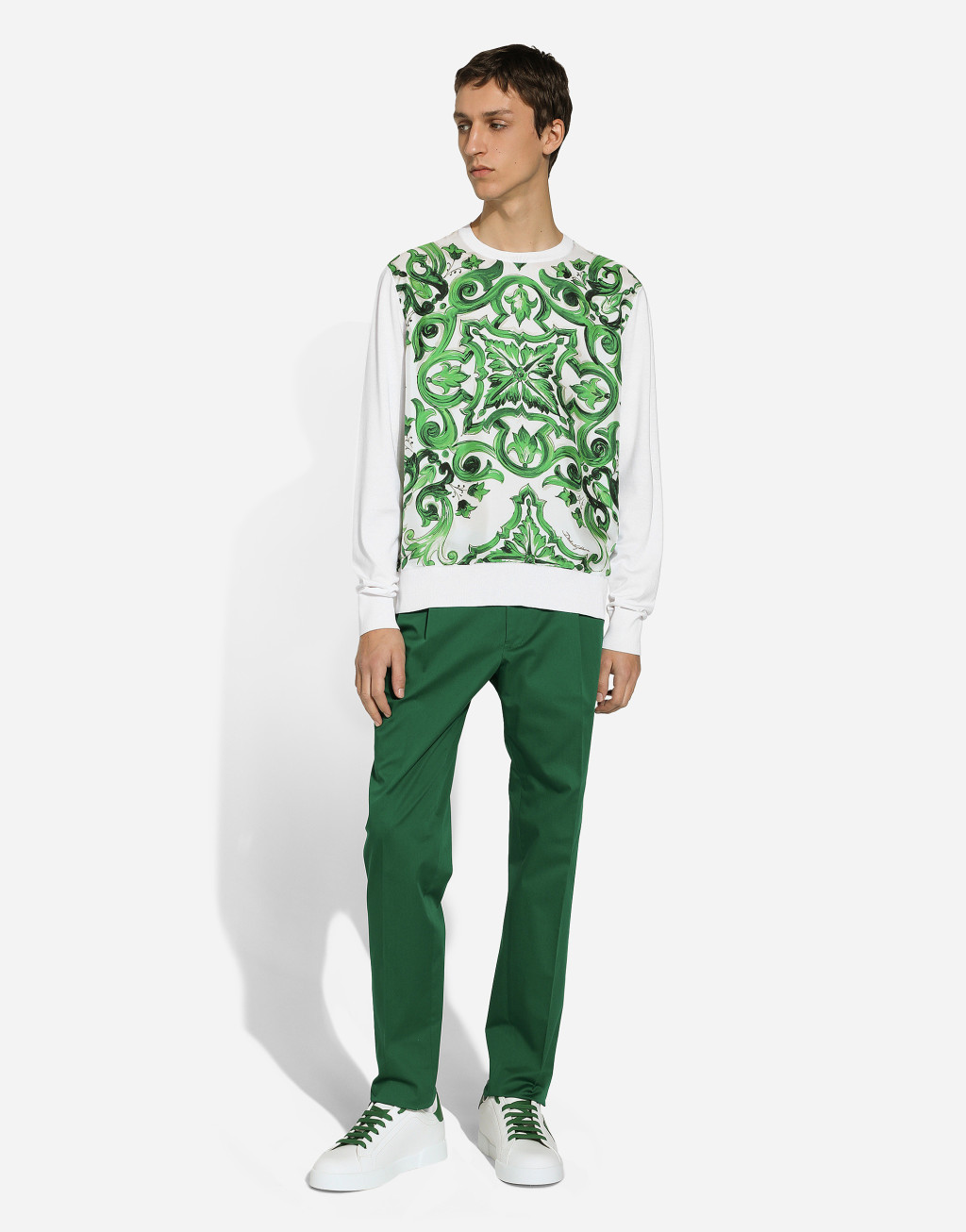 Maiolica 印花真丝圆领针织衫5