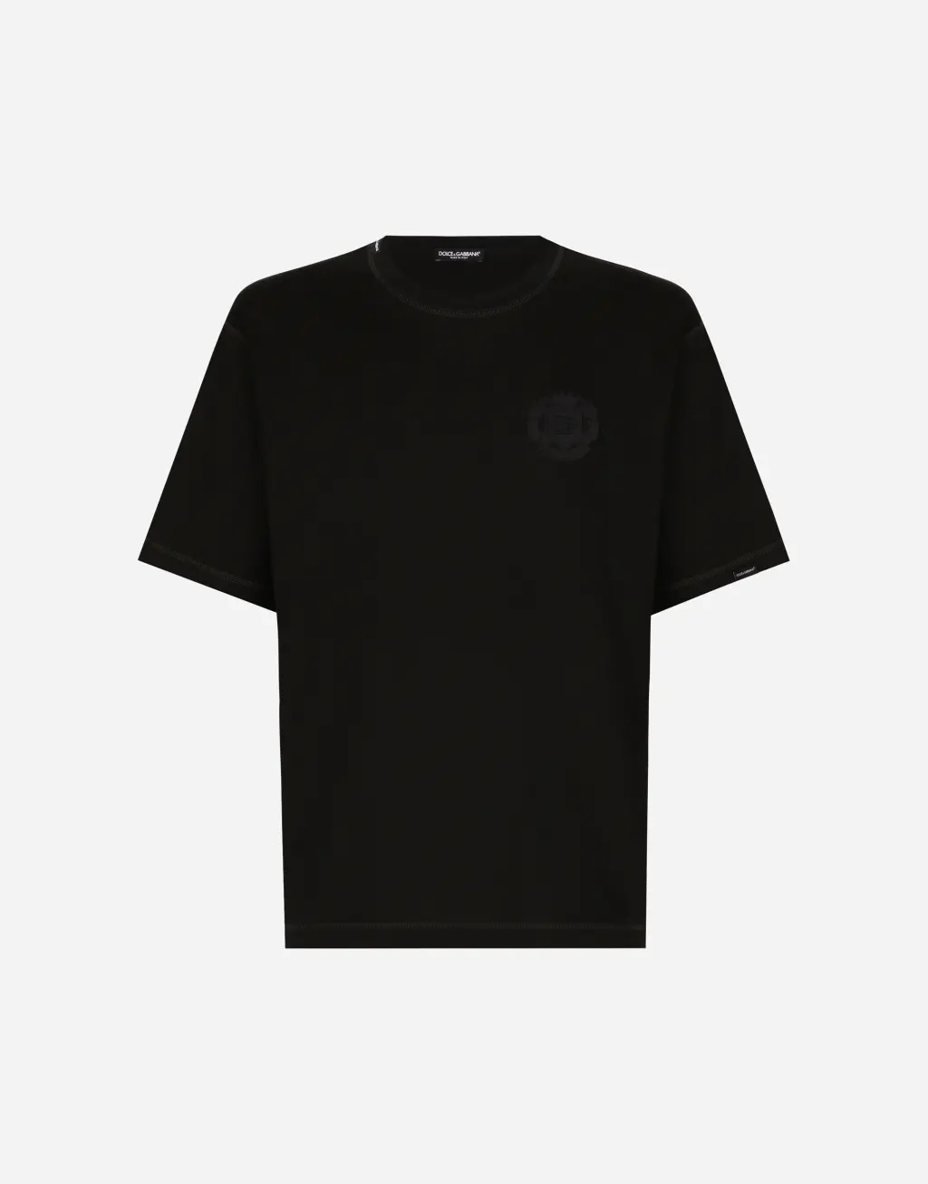 徽标刺绣棉质 T 恤