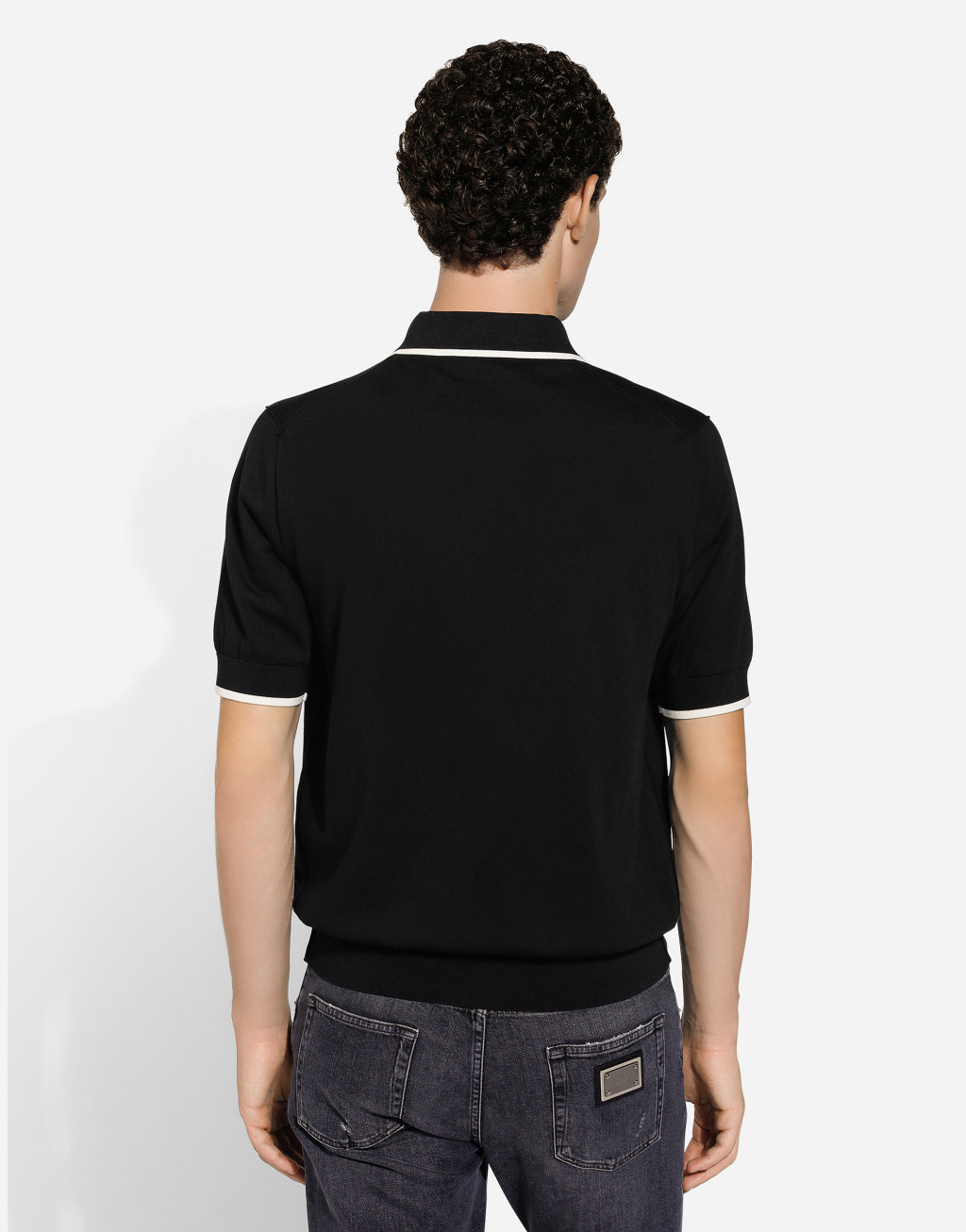 DG 徽标刺绣棉质 Polo 针织衫5