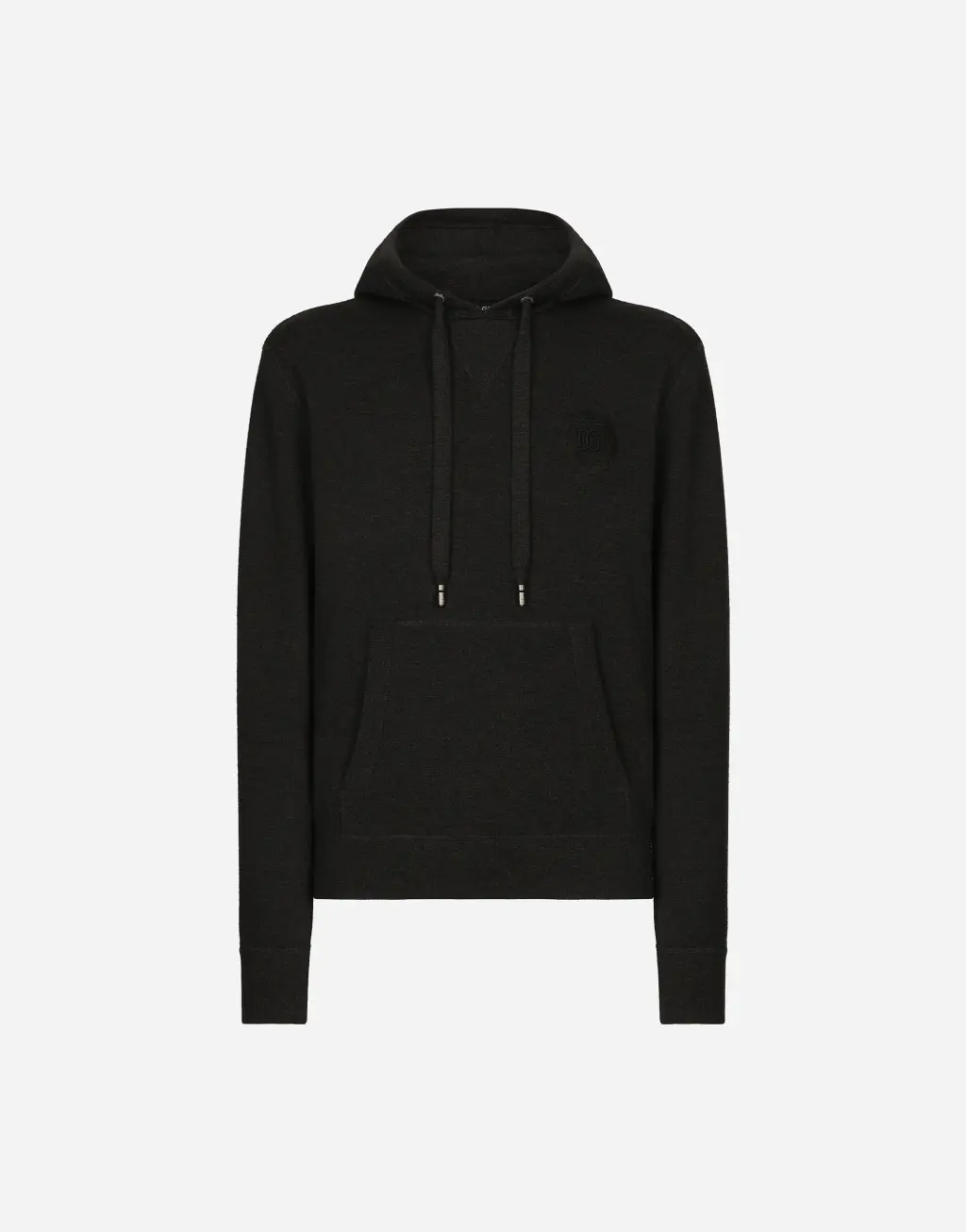 DG 拼饰真丝与羊毛连帽卫衣