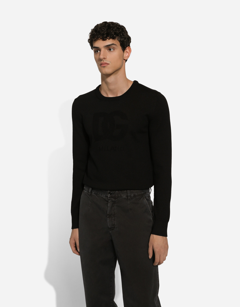 DG 徽标羊毛圆领针织衫4