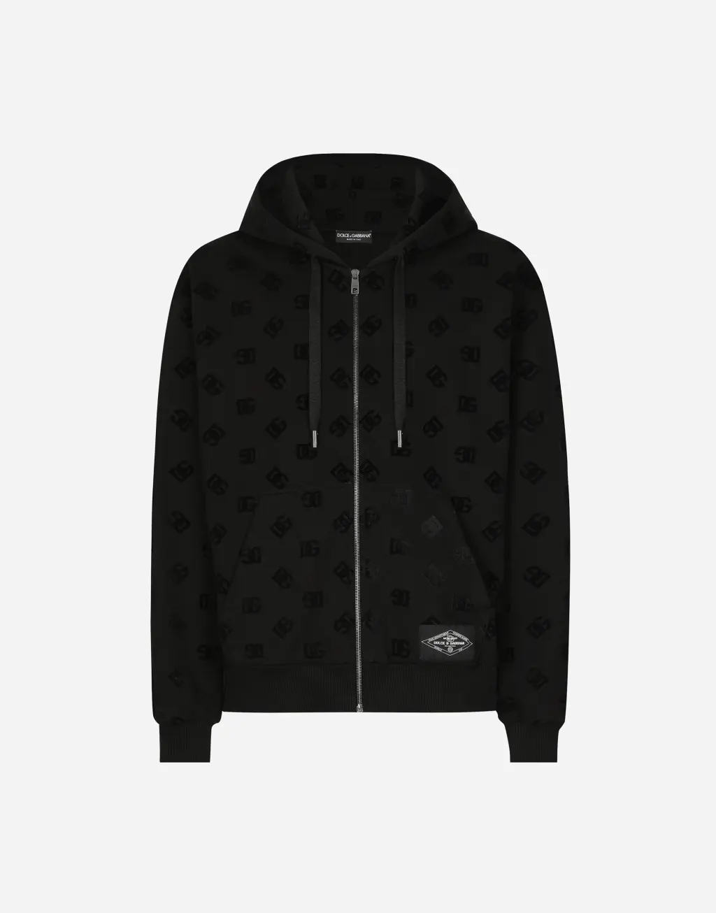 整体 DG 印花拉链连帽卫衣