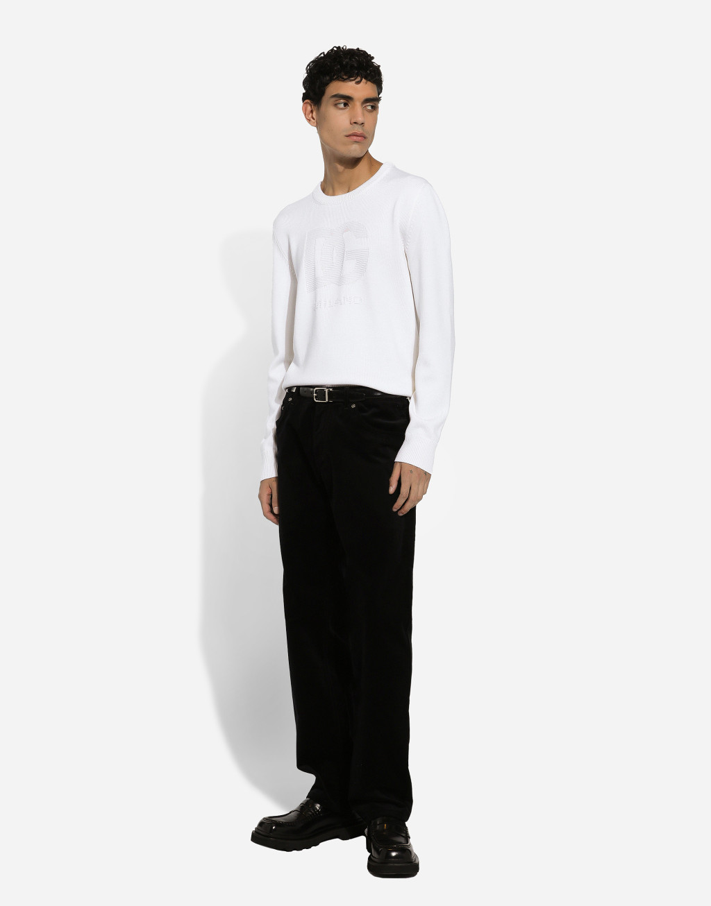 DG 徽标羊毛圆领针织衫2