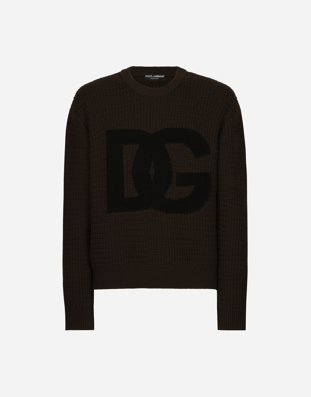 手工羊毛圆领针织衫