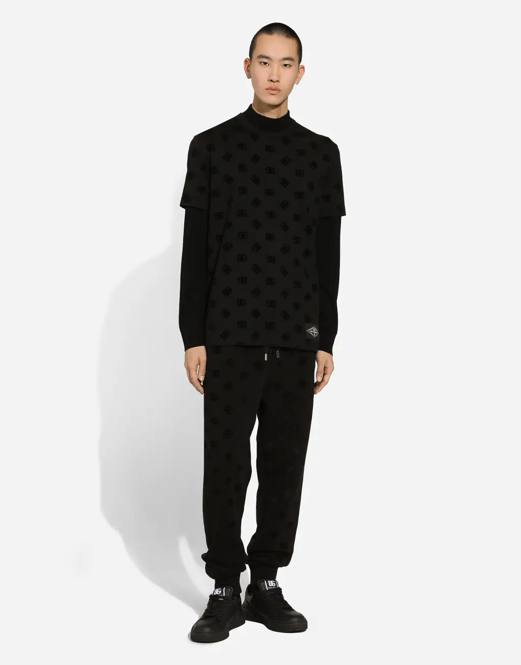 整体植绒 DG 印花棉质 T 恤