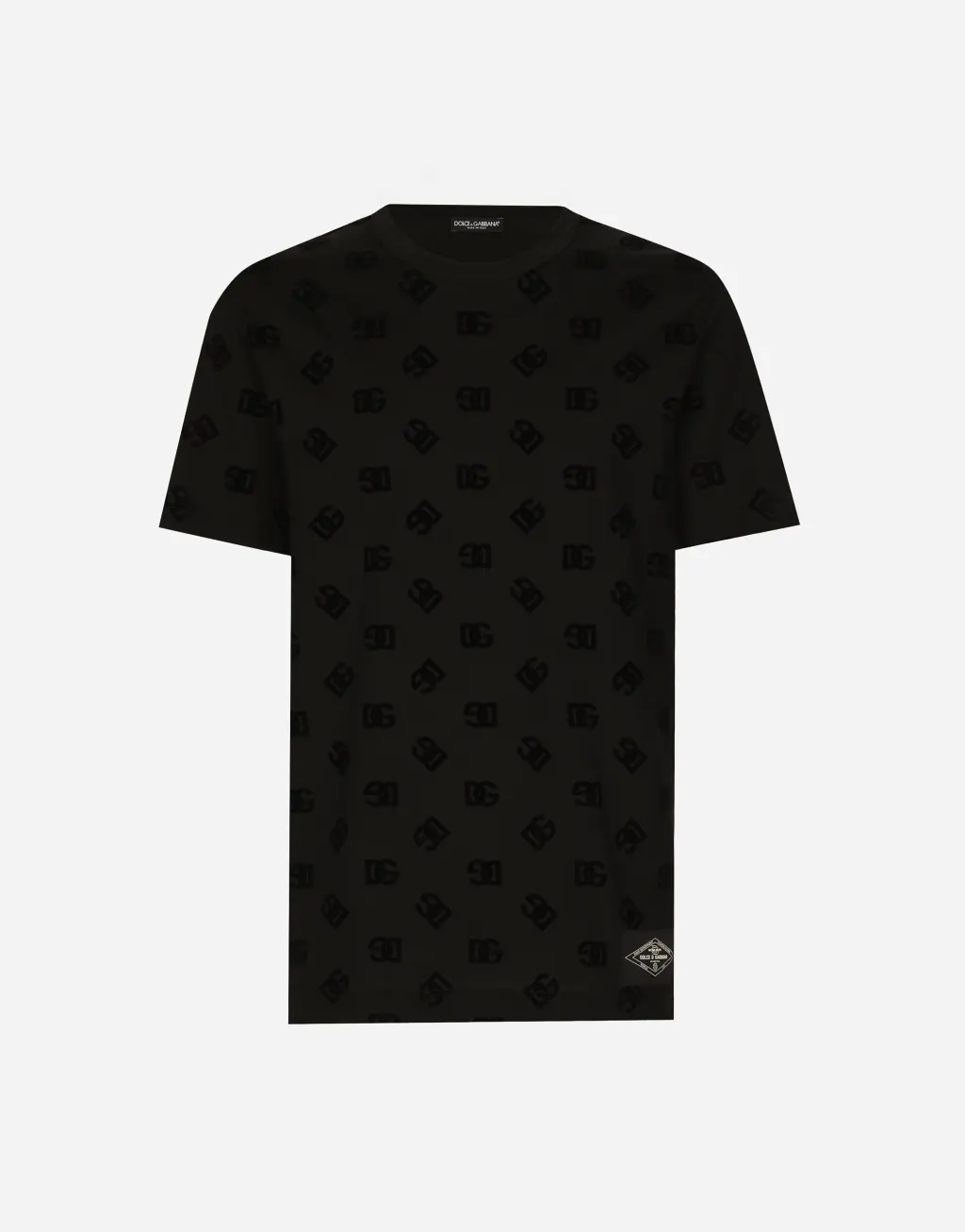 整体植绒 DG 印花棉质 T 恤