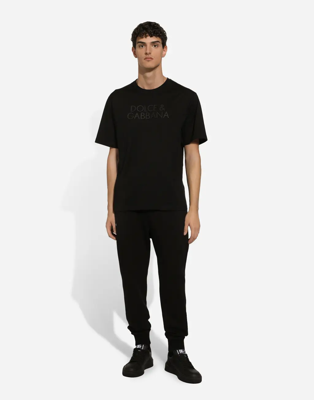 徽标刺绣棉质 T 恤