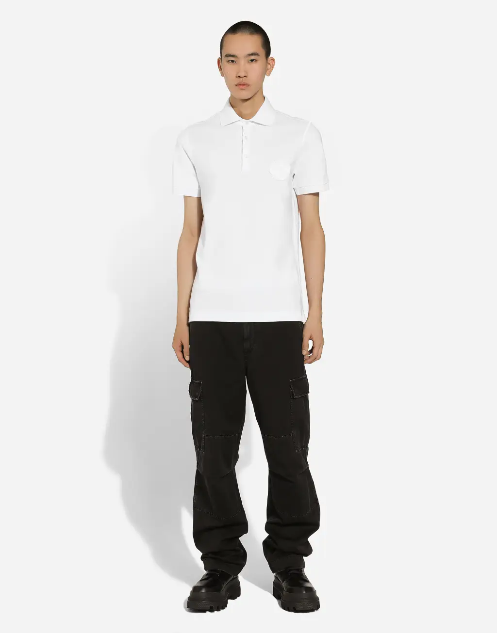 DG 徽标刺绣棉质 Polo 衫