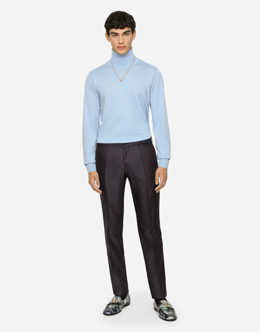 真丝与羊绒混纺高领针织衫