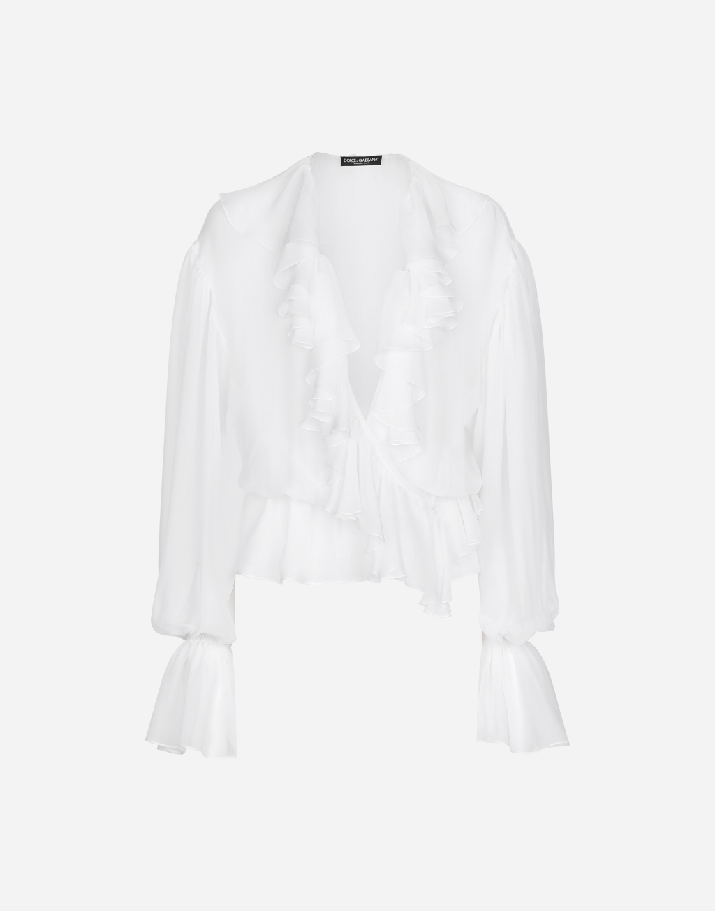 荷叶边雪纺罩衫1