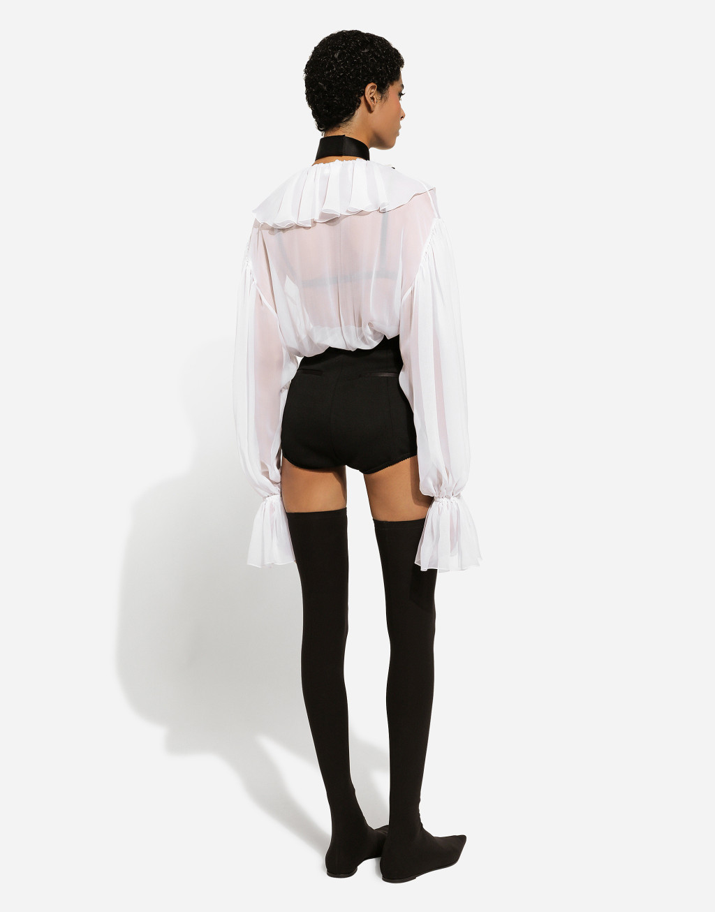 荷叶边雪纺罩衫4