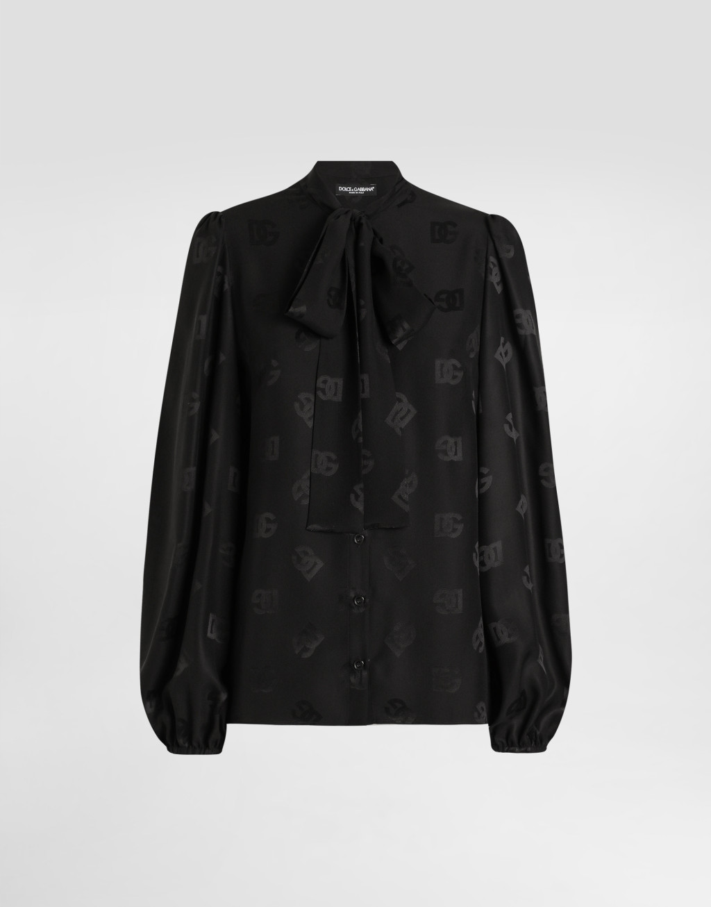 整体 DG 徽标提花真丝衬衫1