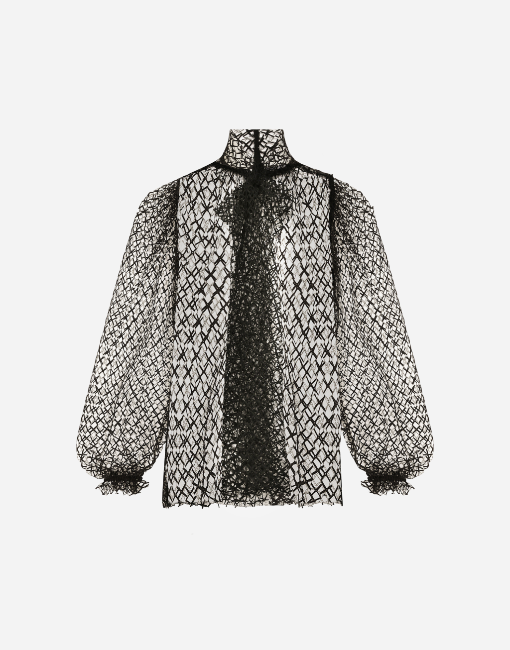 蝴蝶结衣领网布罩衫1