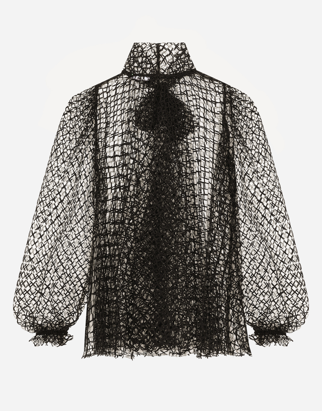 蝴蝶结衣领网布罩衫8