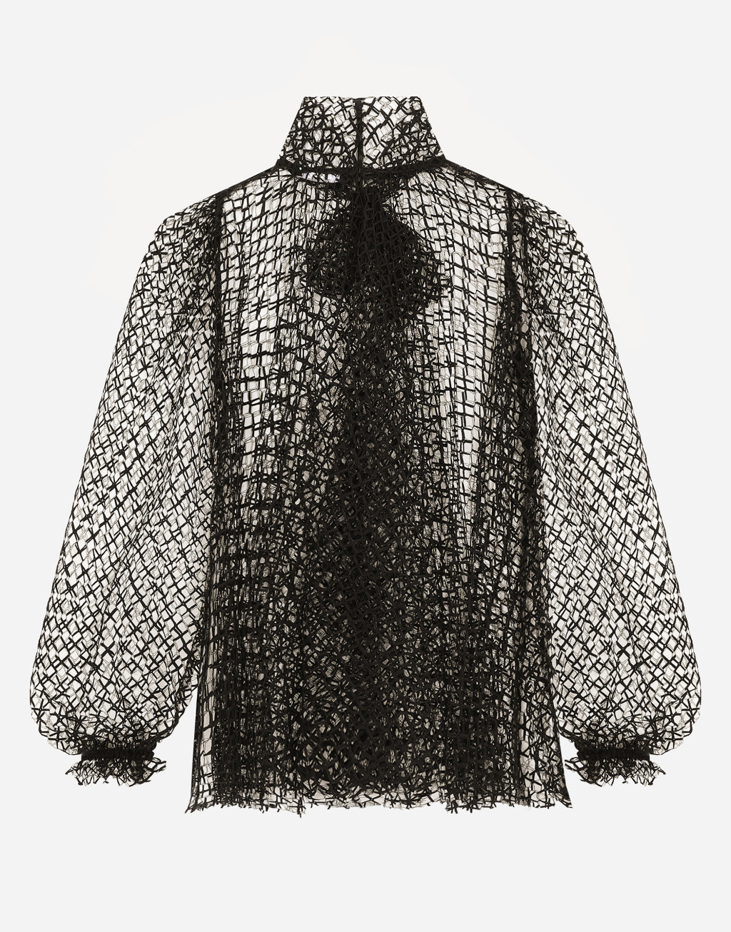 蝴蝶结衣领网布罩衫2
