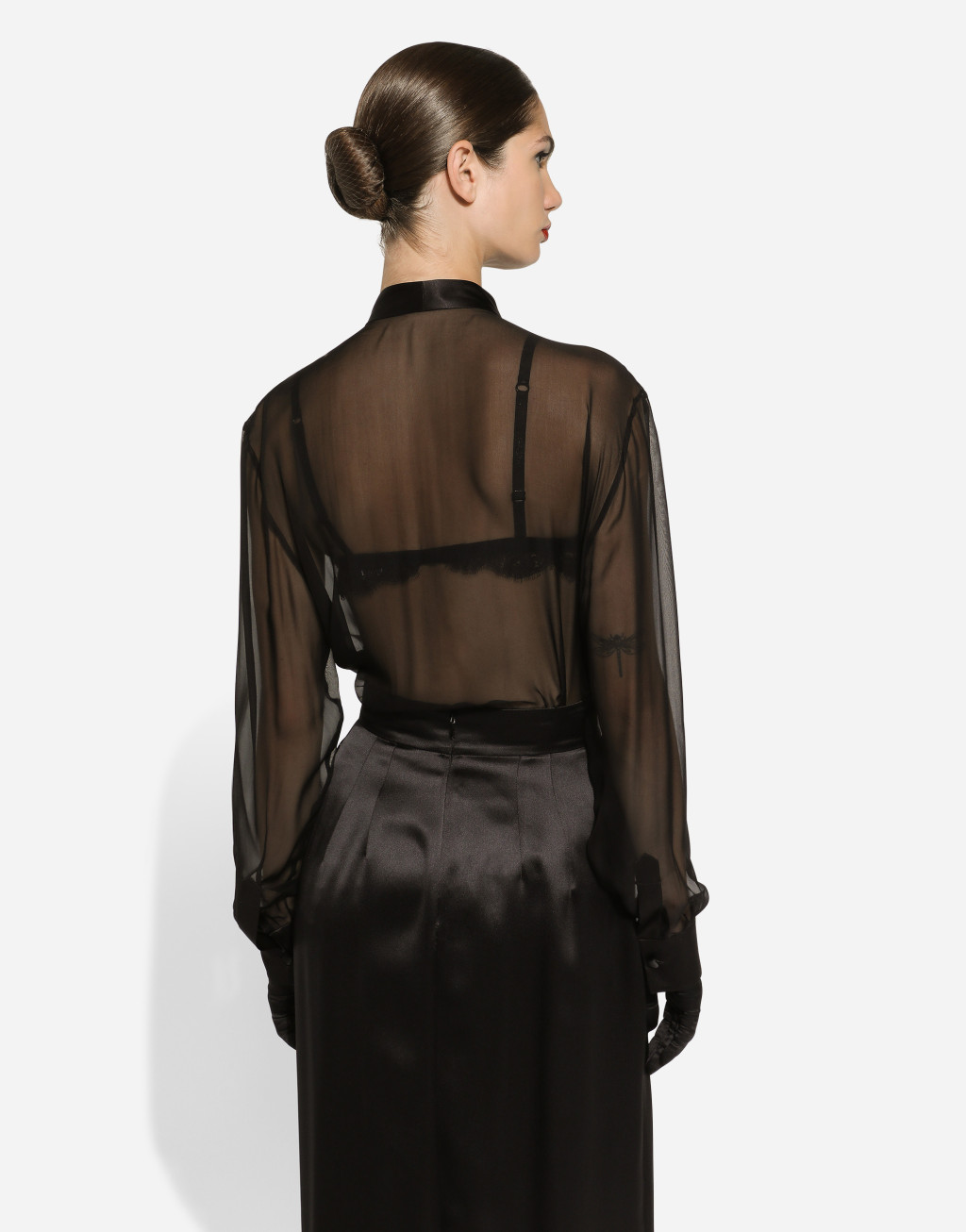 蝴蝶结真丝雪纺衬衫6