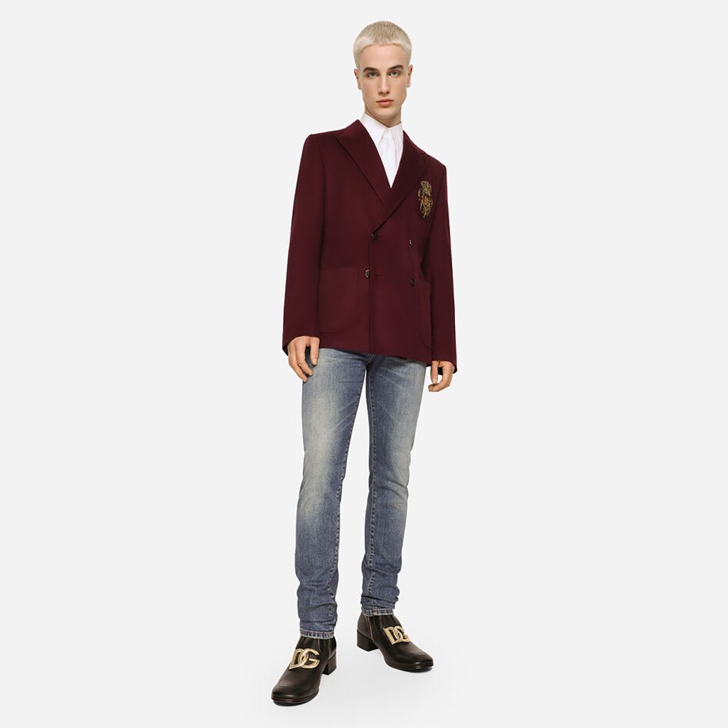 DG 拼饰羊绒与羊毛双排扣夹克5