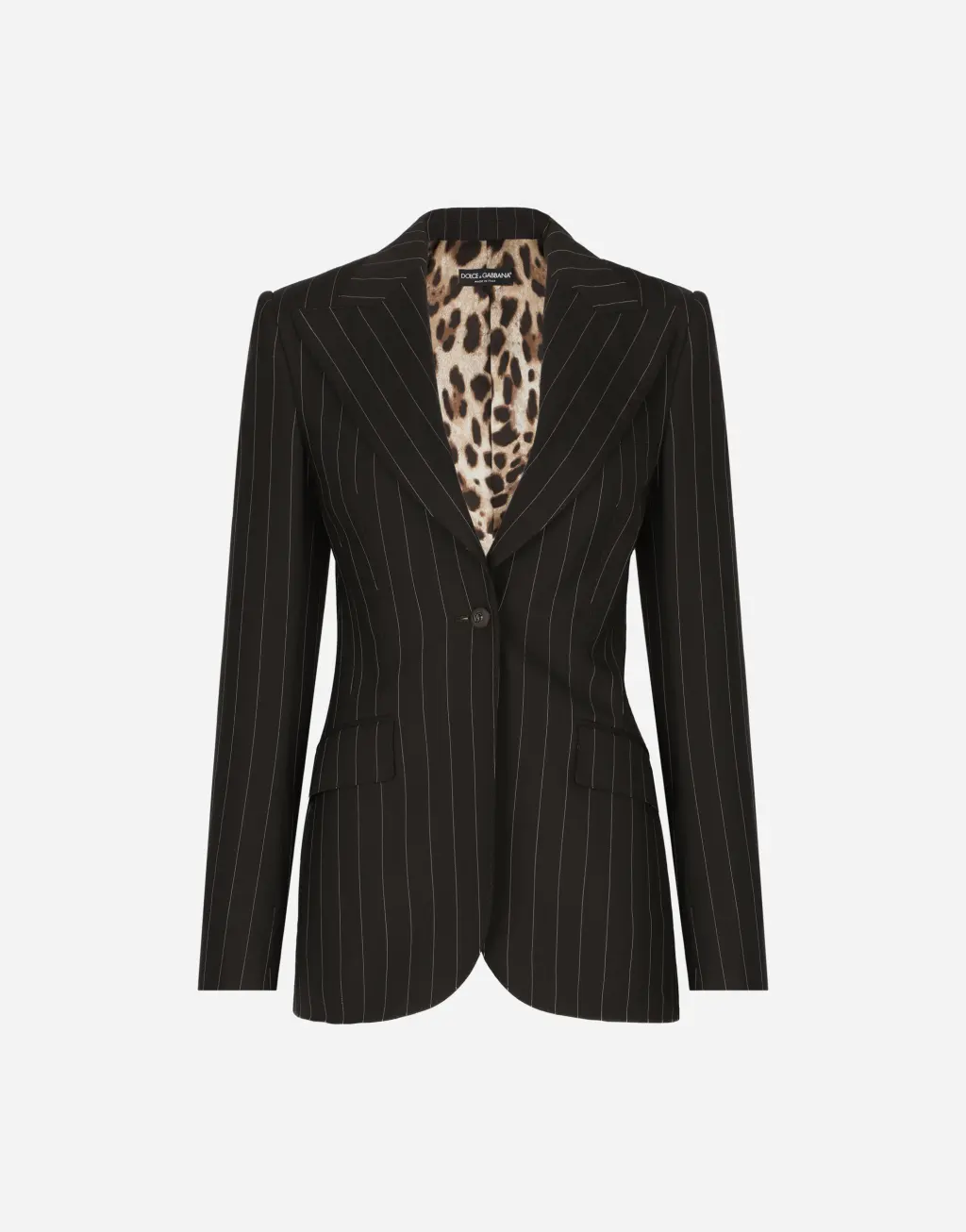 细条纹羊毛单排扣 Turlington 夹克