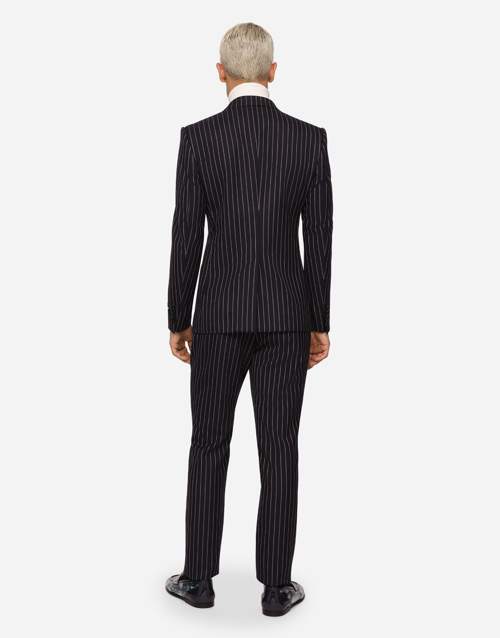 明星同款Sicilia 细条纹羊毛双排扣夹克5