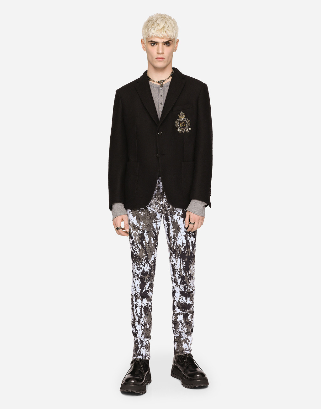 纹章拼饰弹力平纹针织夹克2