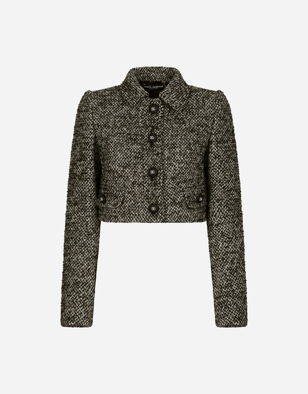 灰点粗花呢短夹克1