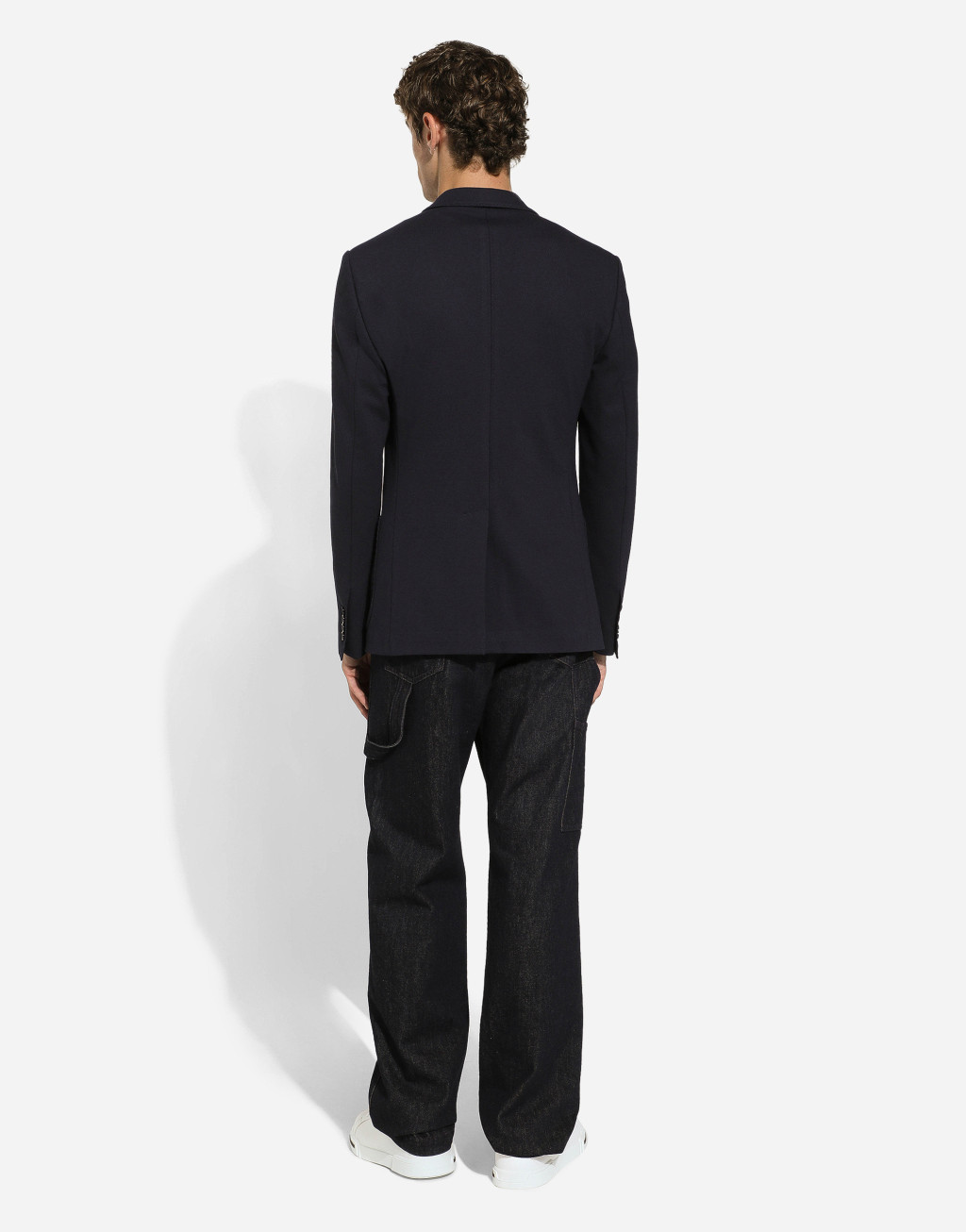 弹力平纹针织单排扣夹克3