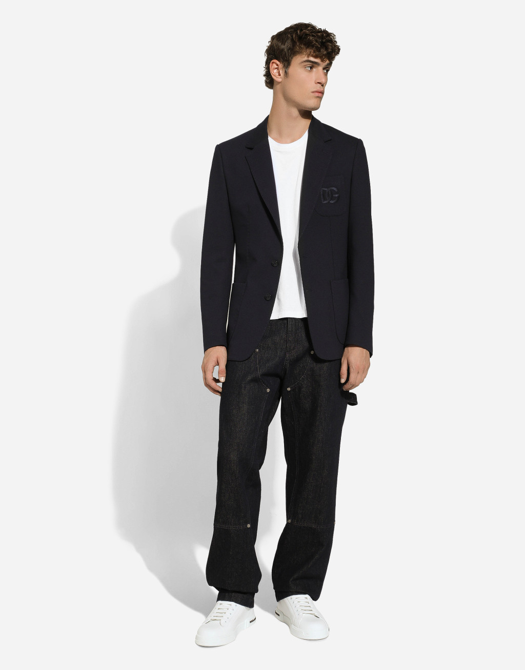 弹力平纹针织单排扣夹克5