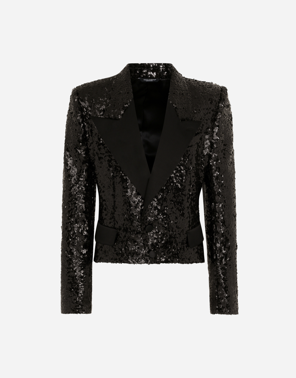 亮片短款单排扣夹克1