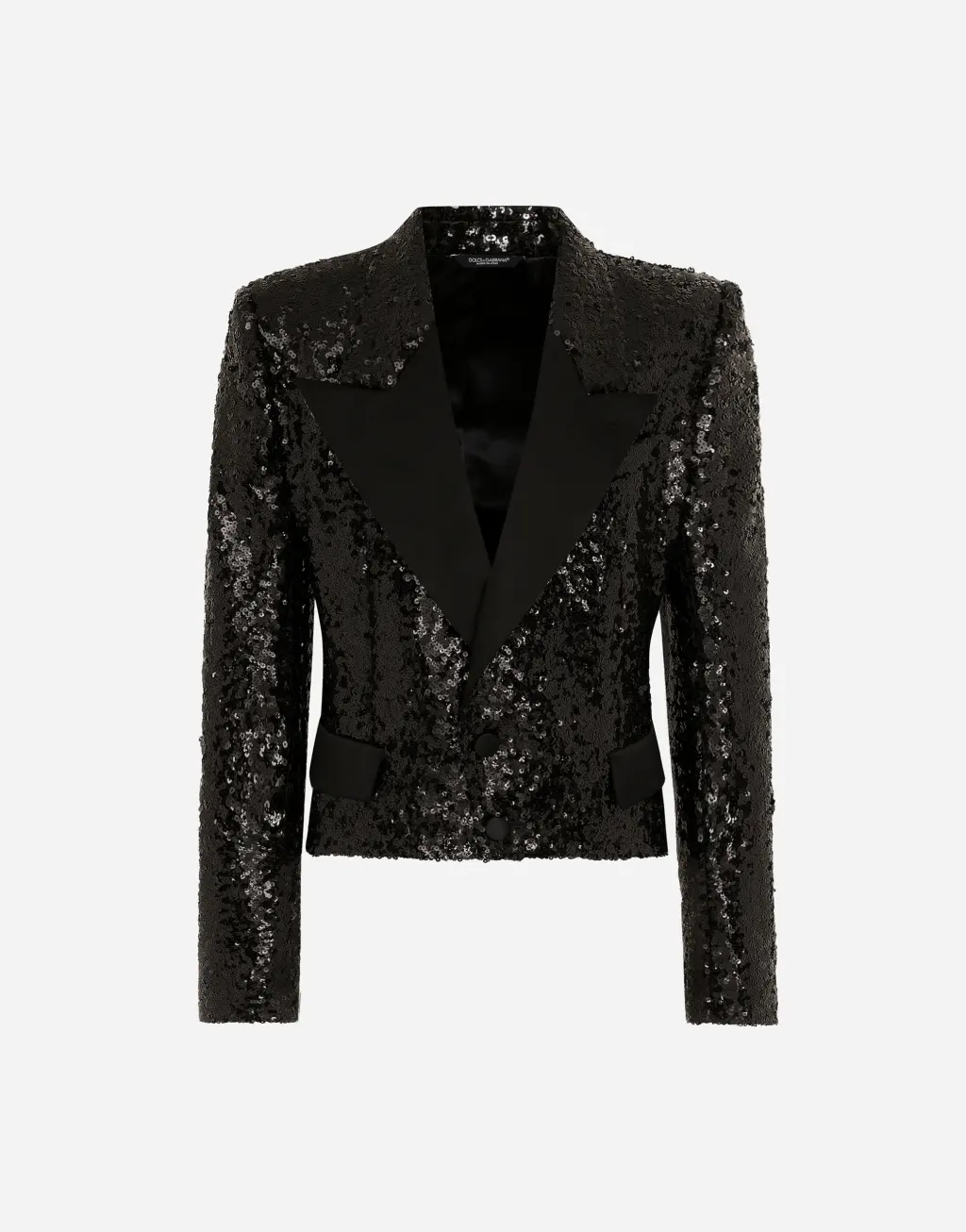 亮片短款单排扣夹克