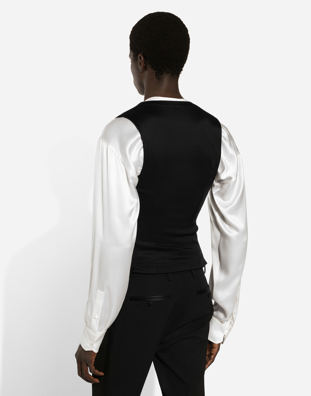 真丝单排扣马甲3