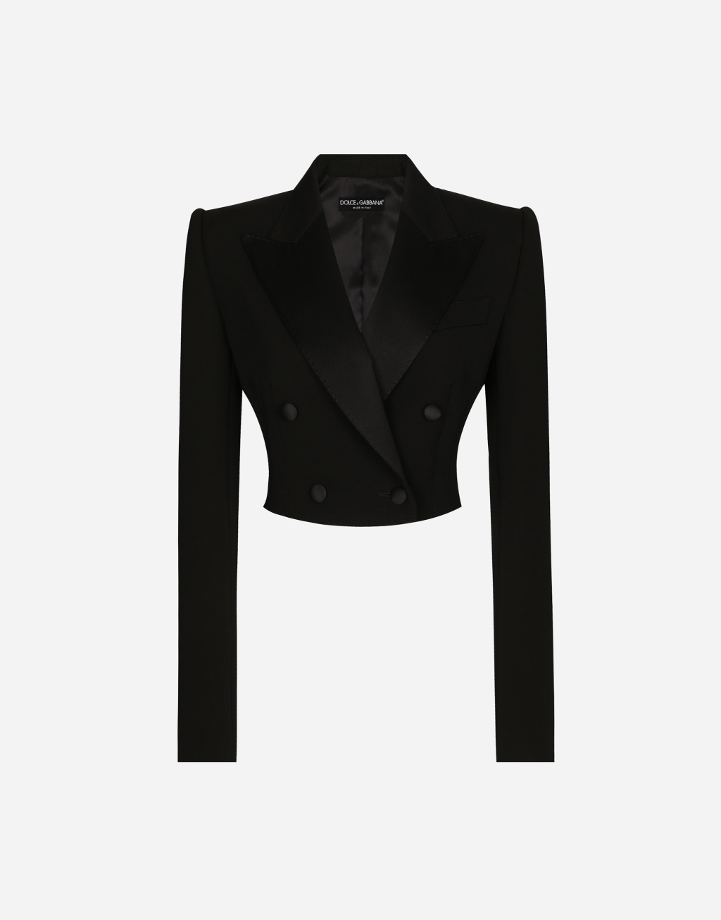 羊毛华达呢双排扣礼服短夹克1