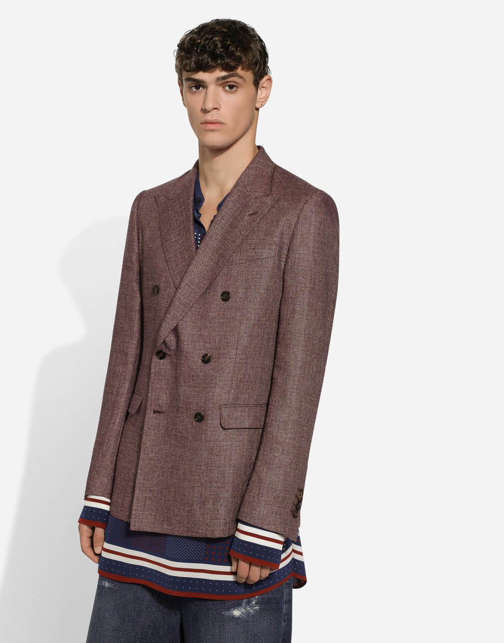 Taormina 亚麻混纺双排扣夹克4