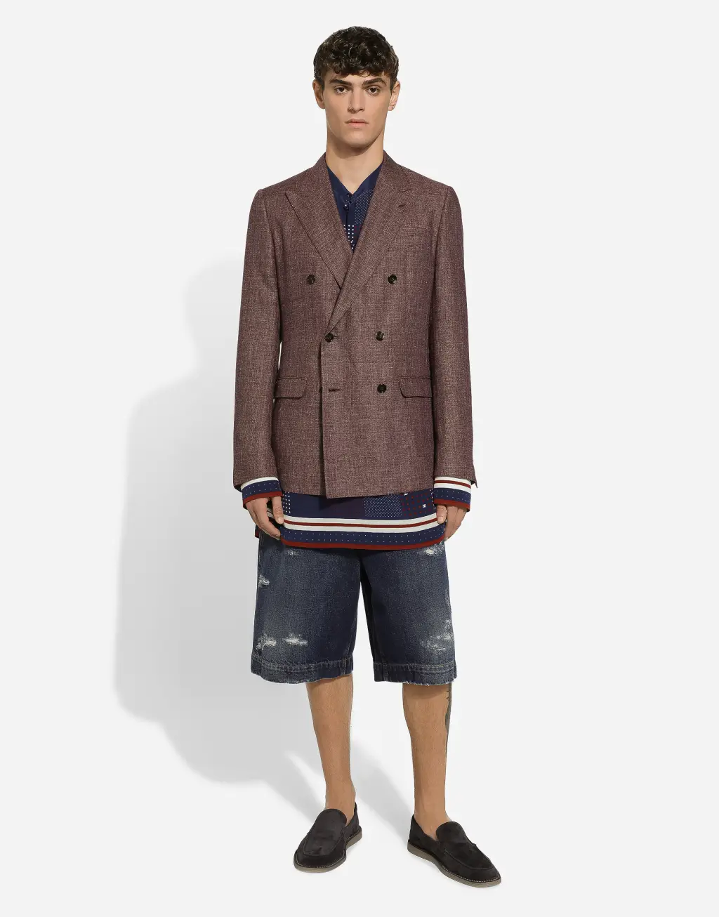 Taormina 亚麻混纺双排扣夹克