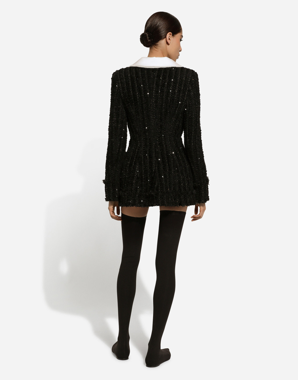 缎布衣领亮片刺绣粗花呢夹克4