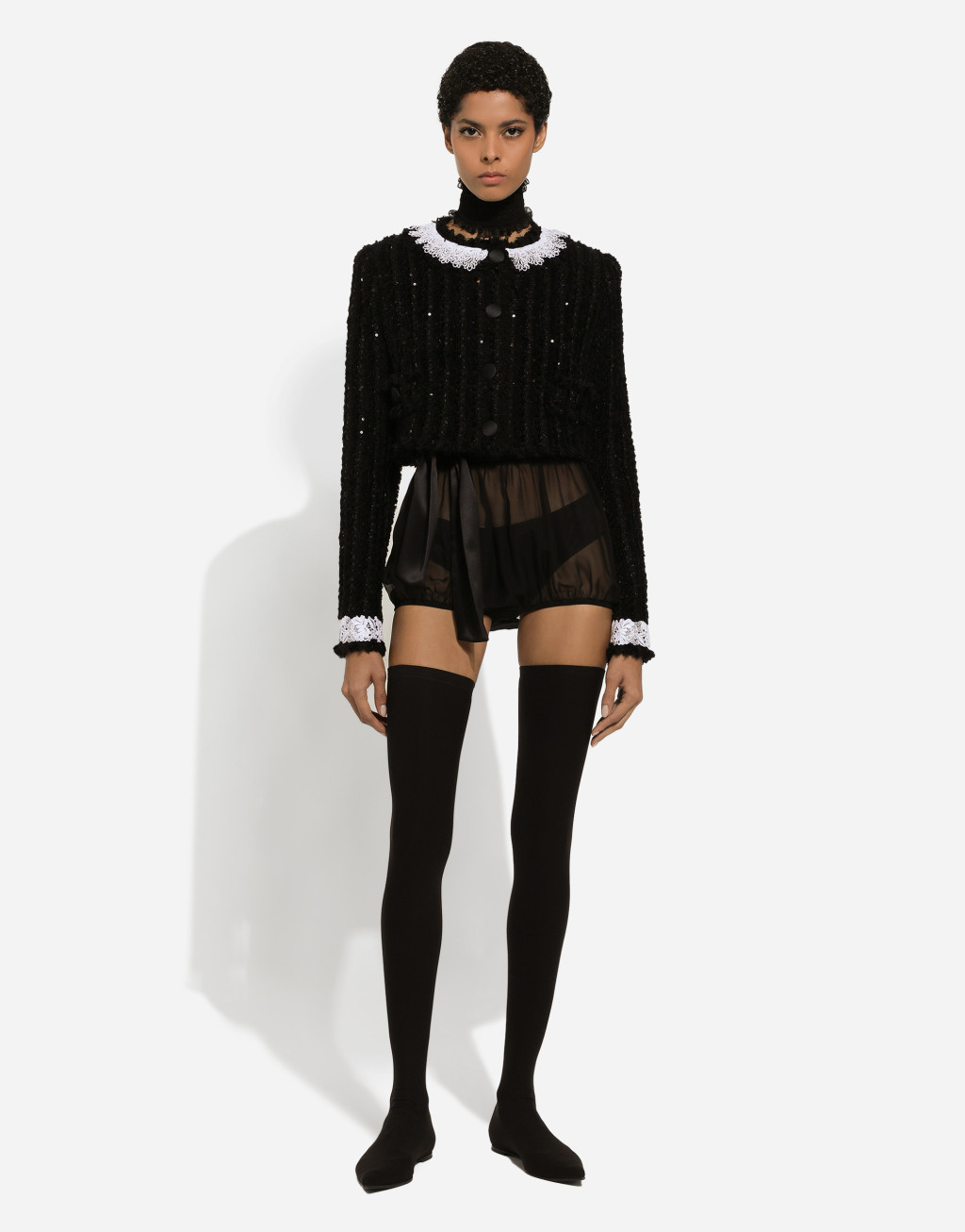 微型亮片刺绣粗花呢短夹克2