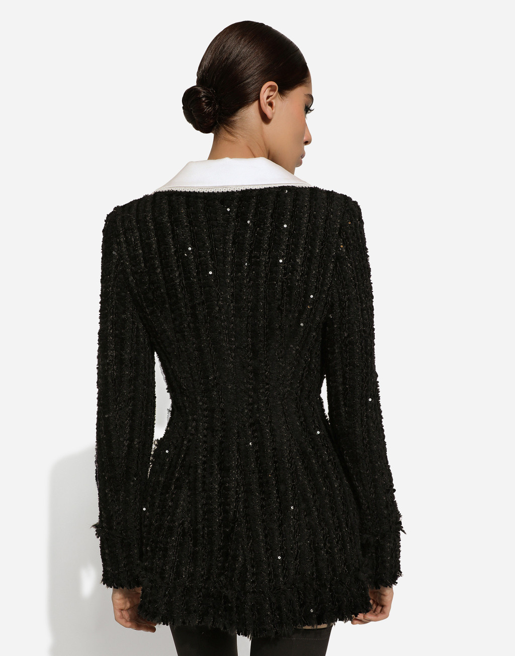 缎布衣领亮片刺绣粗花呢夹克10