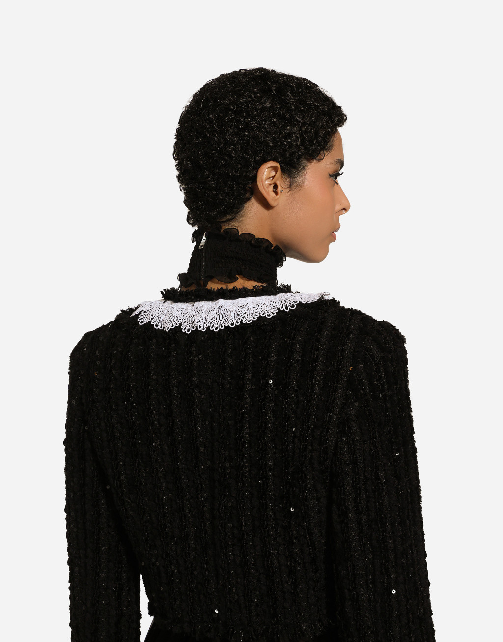 微型亮片刺绣粗花呢短夹克6