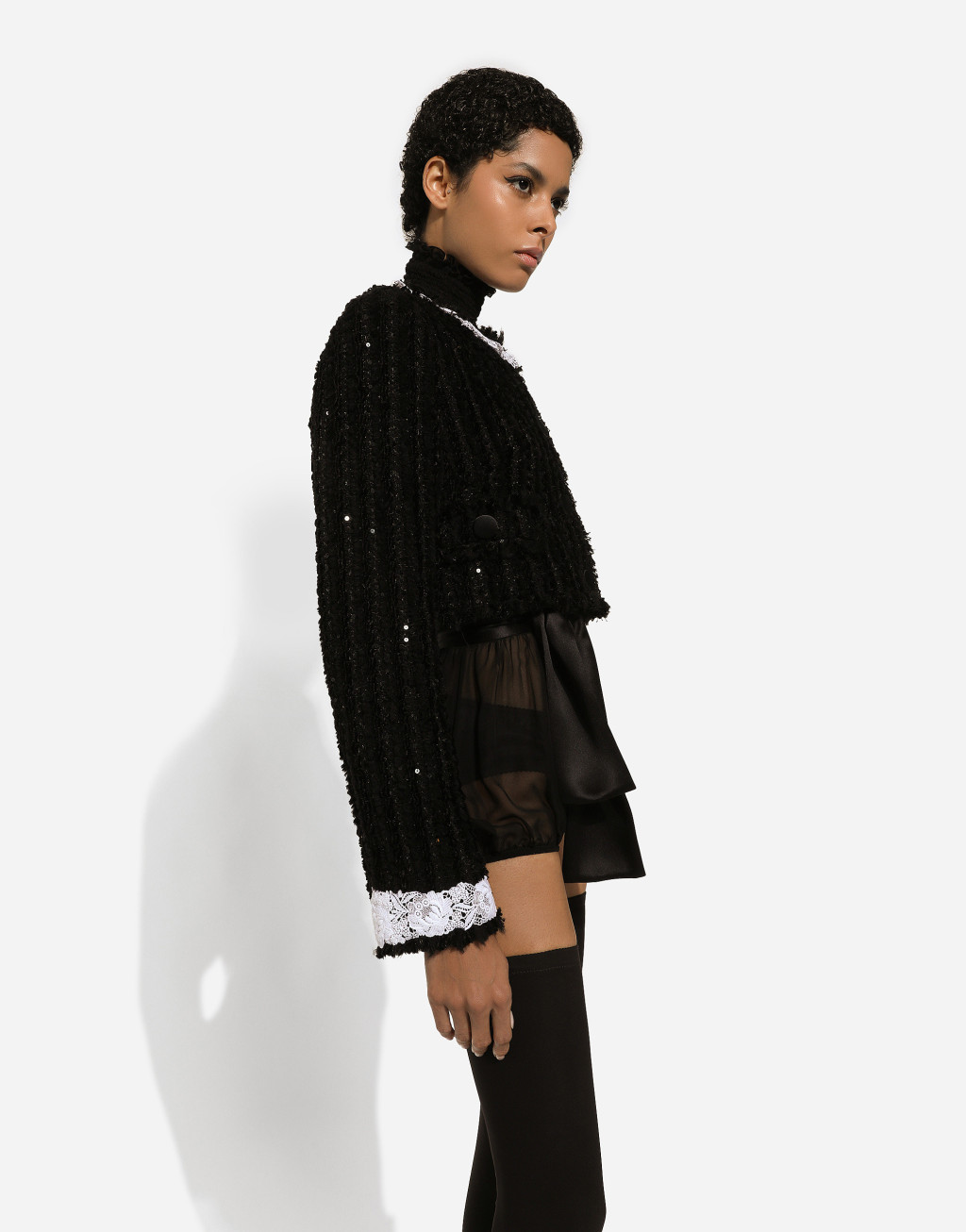 微型亮片刺绣粗花呢短夹克7