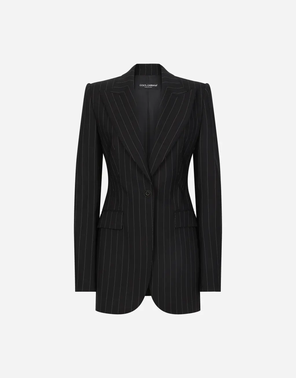 细条纹羊毛单排扣 Turlington 夹克