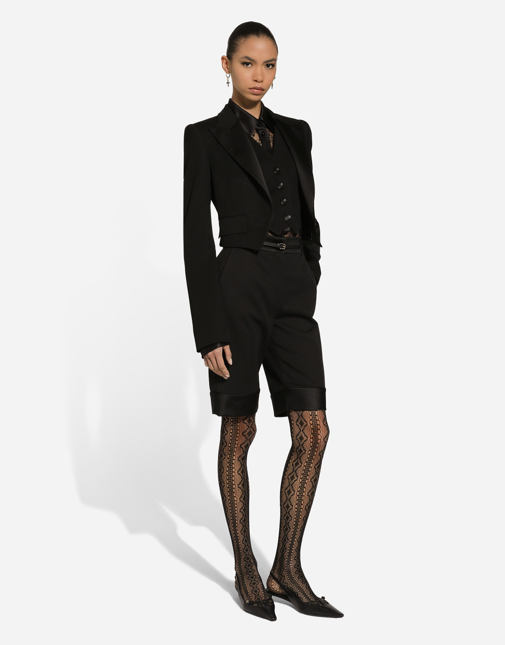 羊毛华达呢带马甲短夹克5