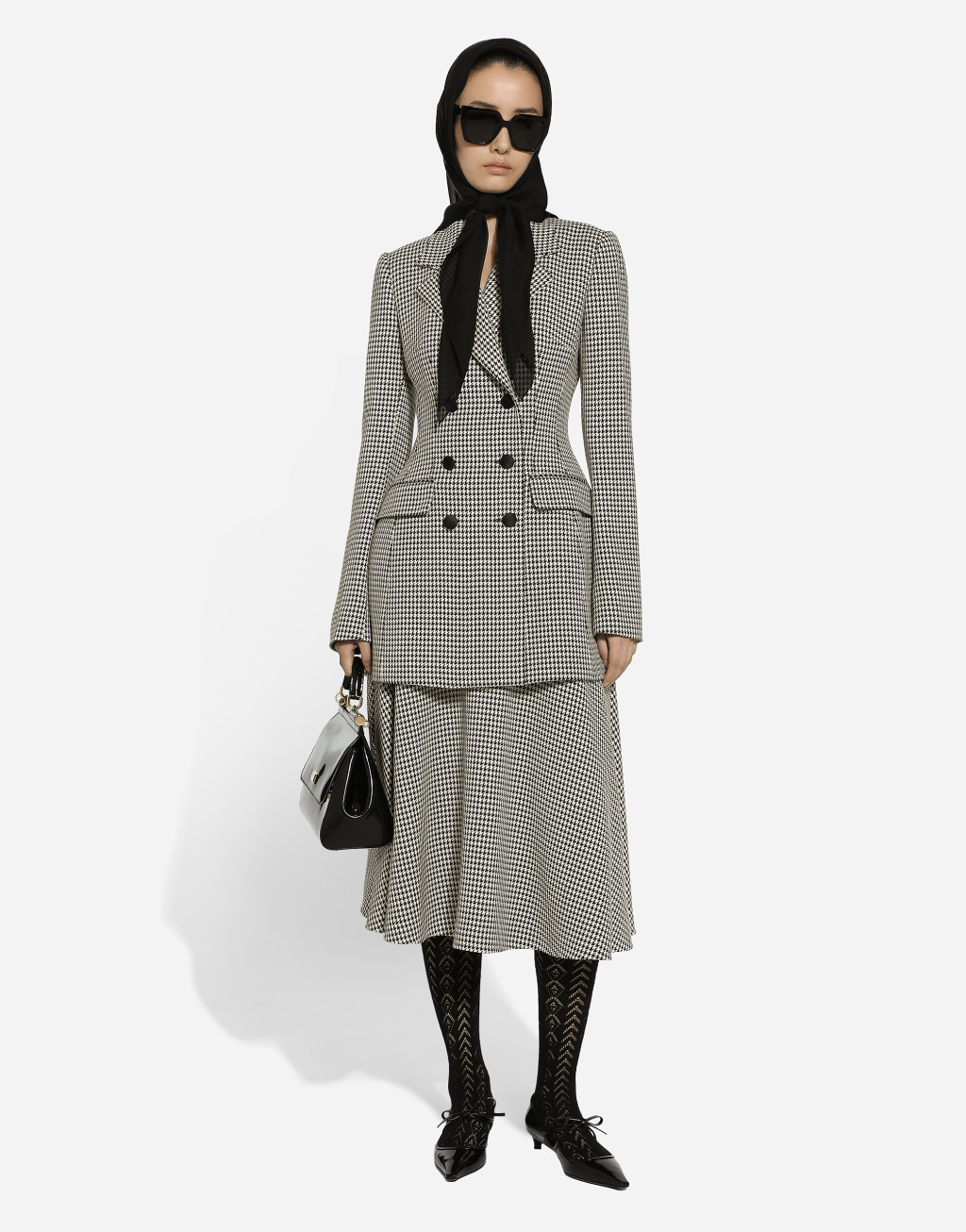 千鸟格纹双排扣夹克2