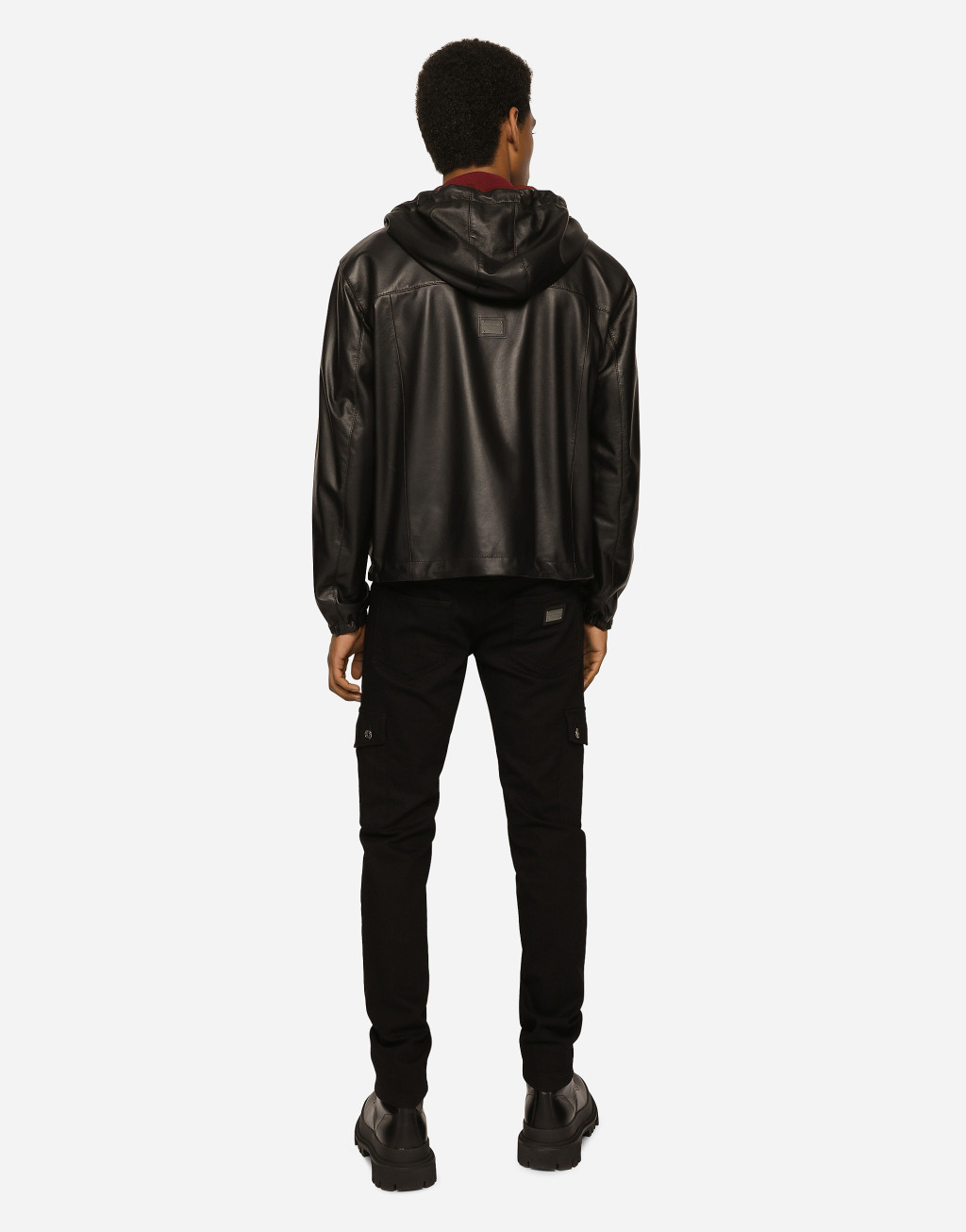 弹力羊毛与皮革双面外套3