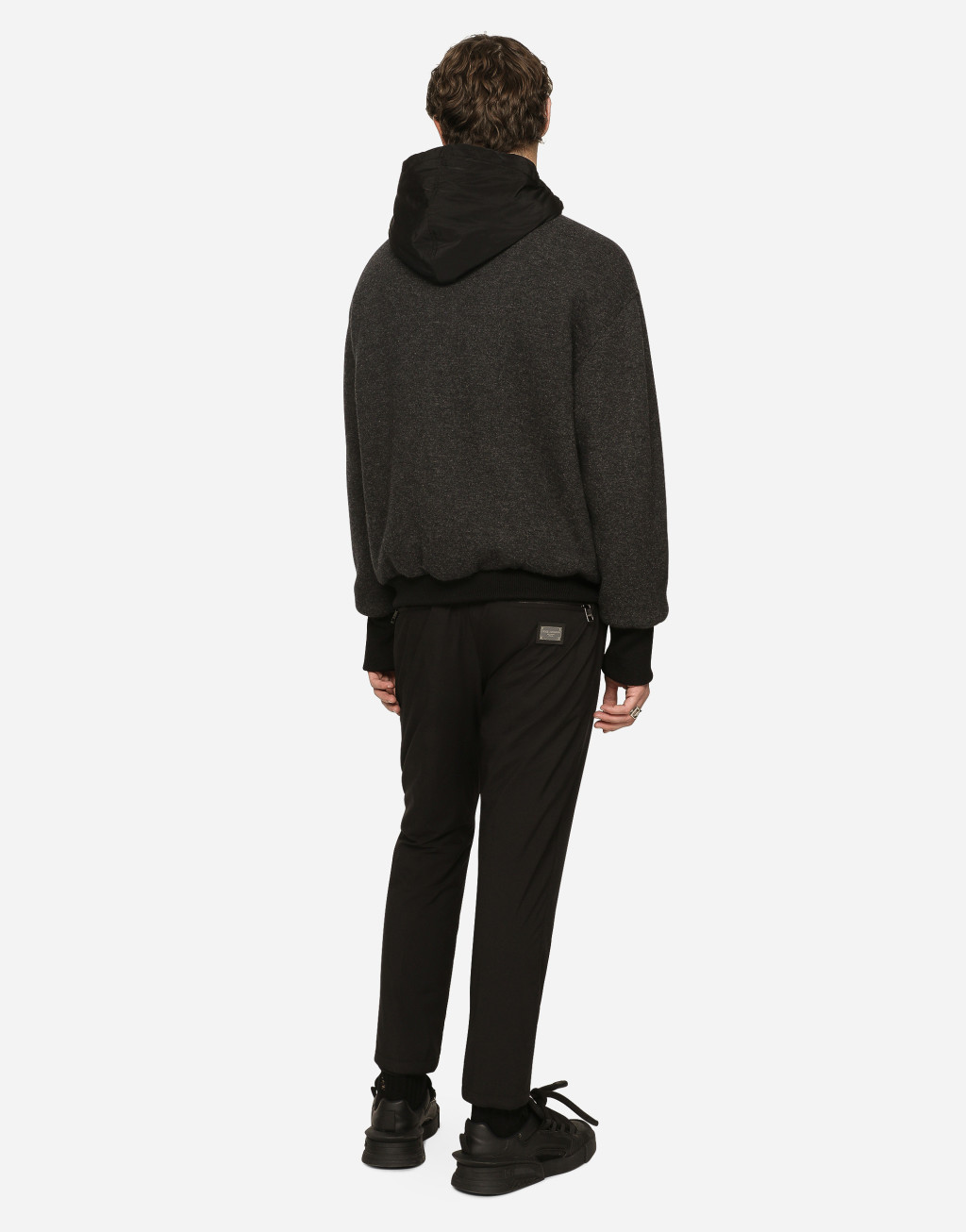 徽标羊毛平纹针织连帽外套3