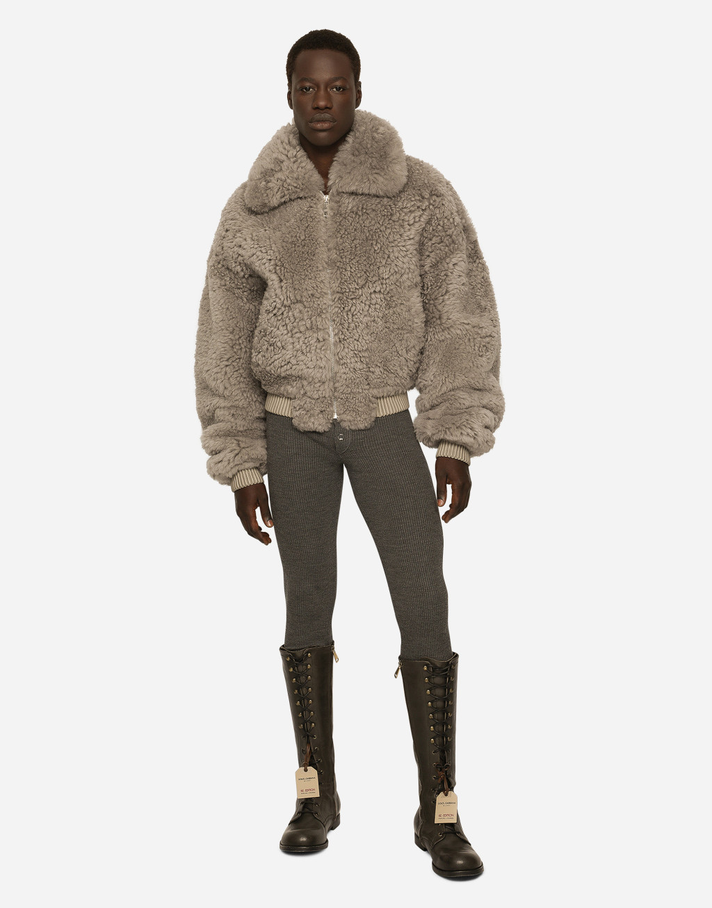 山羊皮毛连帽外套2