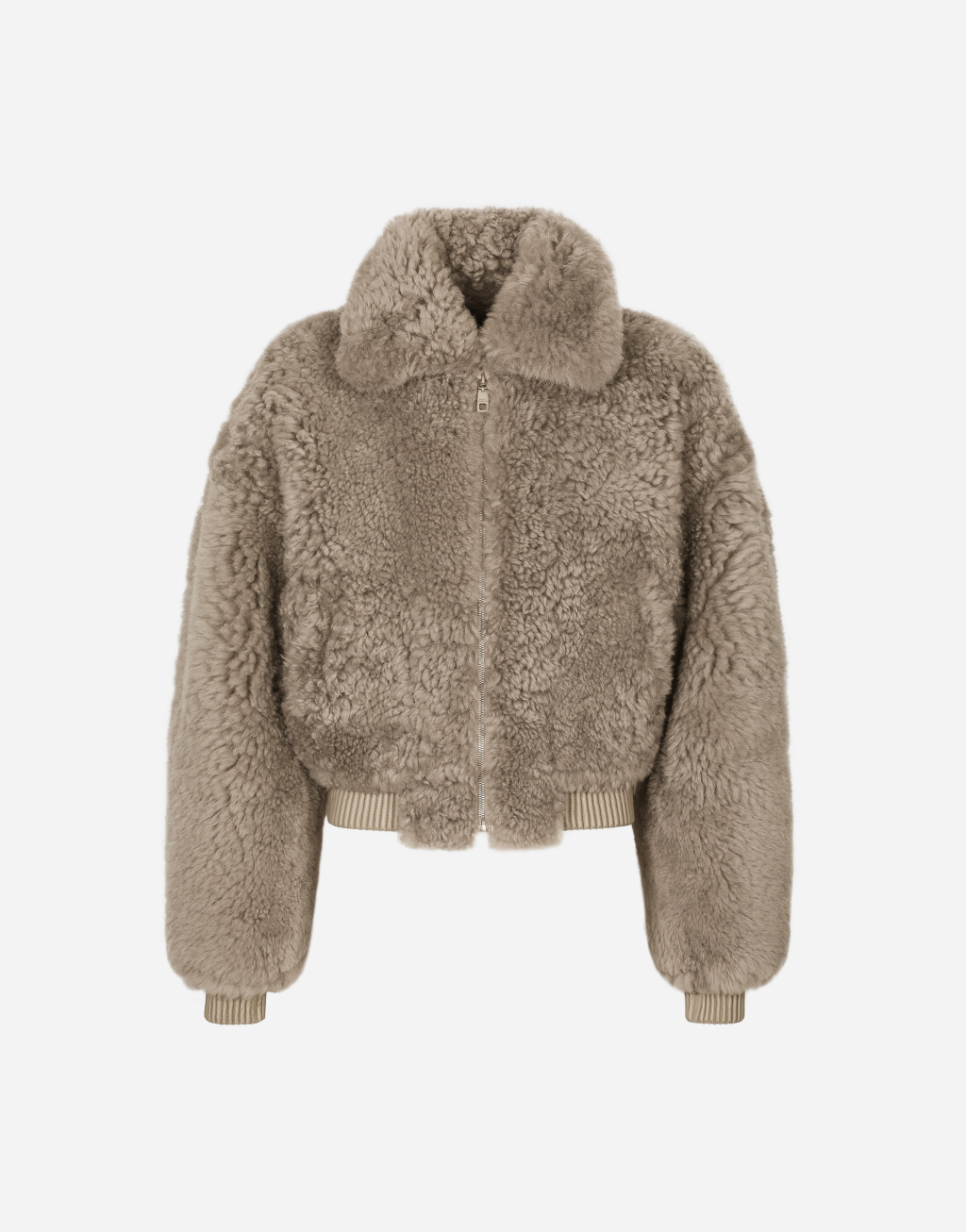 山羊皮毛连帽外套1