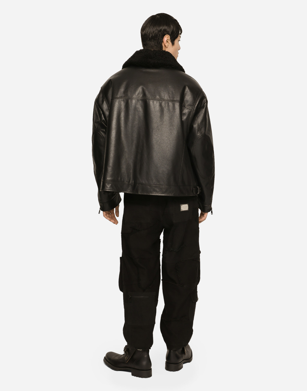 山羊皮毛细节欧洲牛皮外套3