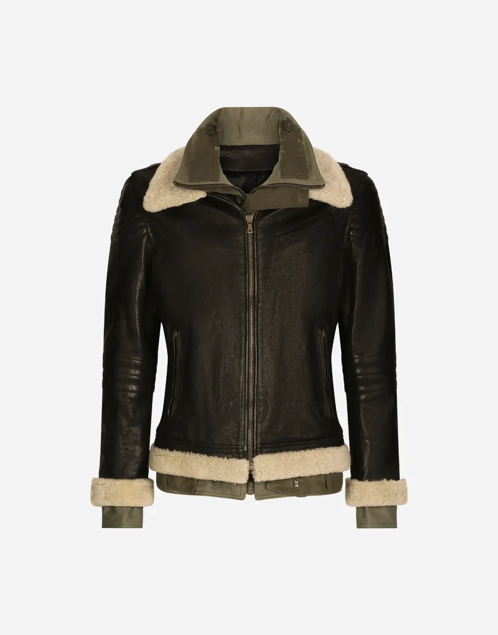 羊皮革毛细节欧洲牛皮外套