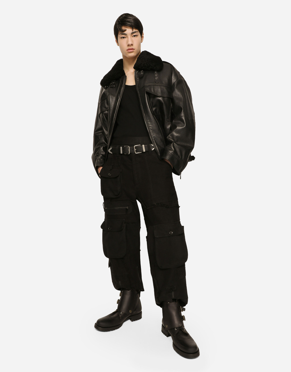 山羊皮毛细节欧洲牛皮外套6